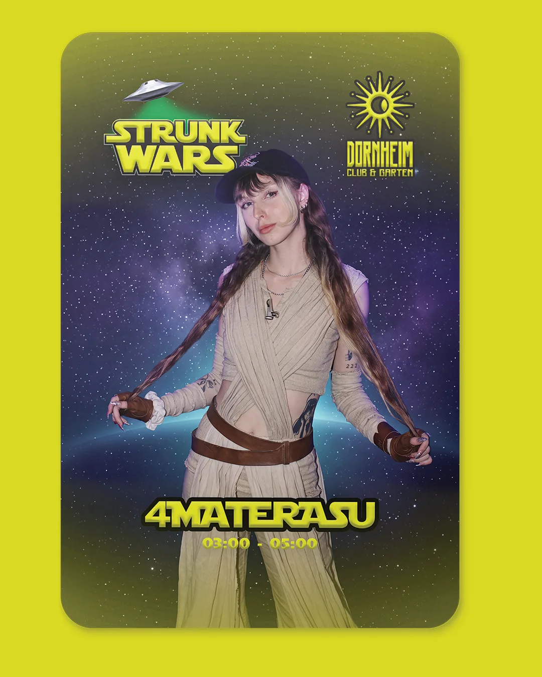 DJ-Karten — 4materasu post (STRUNK Cow Theme — Event-Kampagne über alle Kanäle)