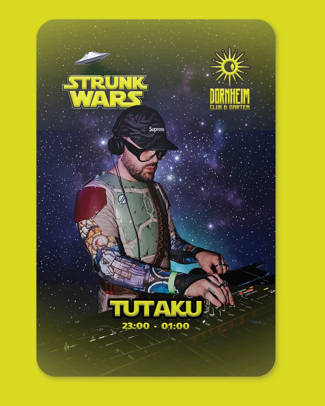 DJ-Karten — tutaku post (STRUNK Cow Theme — Event-Kampagne über alle Kanäle)
